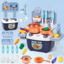 Blaues Kunststoff-Spielset für Kinderküche – Kochgeschirr