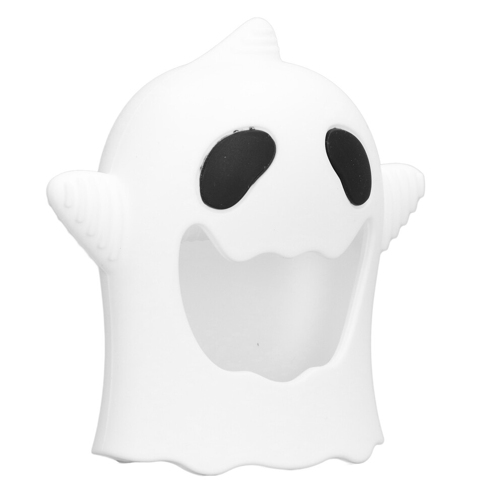 Infant Halloween Ghost Mitten Teether - Soft Silicone Chew Toy White