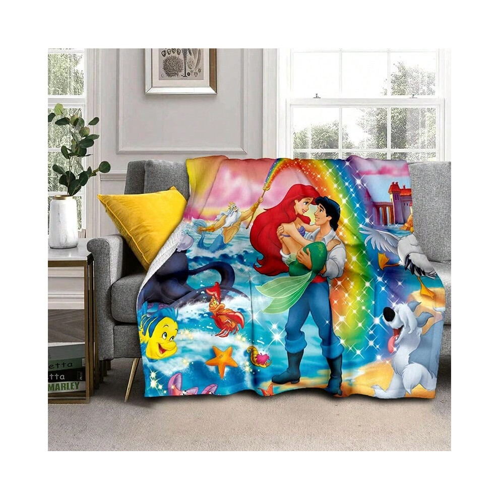 (29, 150x200cm) 2025 New Cartoon Disney Princess Ariel Elsa Girl Gift Soft Plush Blanket,Flannel Throw Blanket for Living Room Bedroom Bed Sofa-image-OPC-PJH6T2Y-NEW