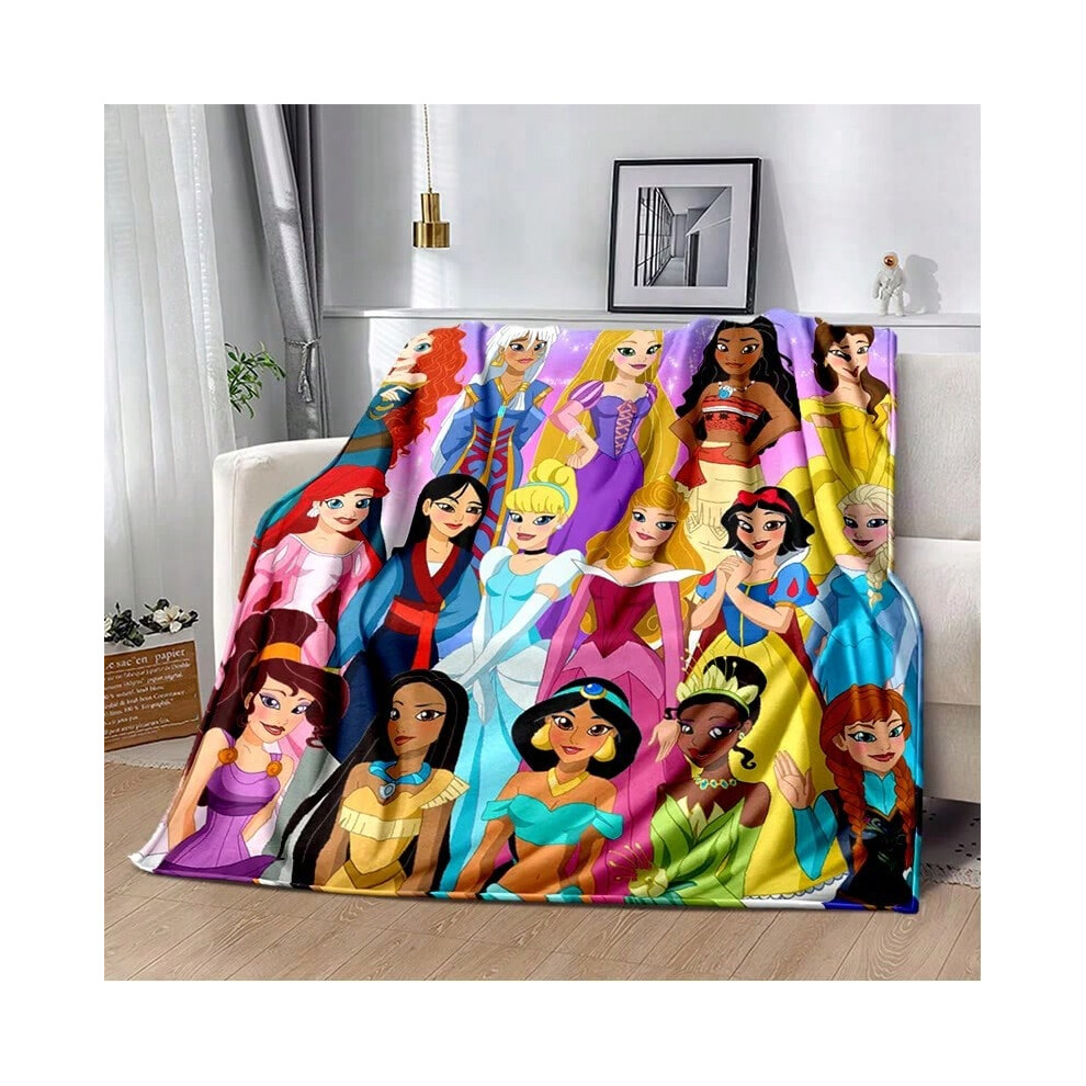 (1, 150x180cm) 2025 New Cartoon Disney Princess Ariel Elsa Girl Gift Soft Plush Blanket,Flannel Throw Blanket for Living Room Bedroom Bed Sofa-image-OPC-PJH6T2N-NEW