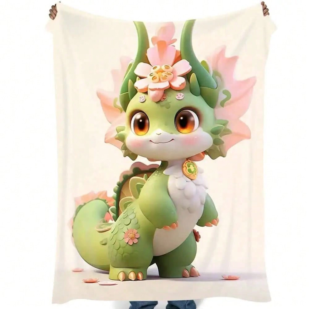 (3, 130x220cm) 2024 Cartoon Zodiac Dragon Fleece Blanket Bed Sheet Children Adult Soft Blanket Air Conditioning Blanket Spring Fluffy Quilt-image-OPC-PJH6WKQ-NEW