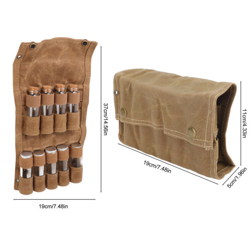 Portable Spice Bag 9-Jar Canvas Khaki for Camping 1