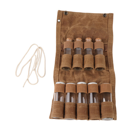 Portable Spice Bag 9-Jar Canvas Khaki for Camping 2