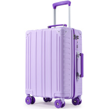 Carry on Suitcase PC Hard Shell Super Lightweight Small Travel Case Cabin Luggage with 4 Wheels TSA Lock for Women, 20" Purple