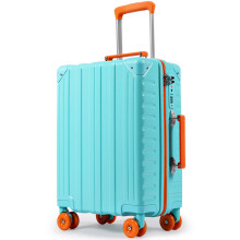 Cabin Suitcase 55x40x20cm Super Lightweight PC Hard Shell Carry on Suitcase with TSA Lock & 4 Spinner Wheels 20inch, Lake Blue