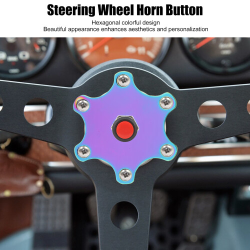 75MM Universal Hex Horn Button Cover for 6 Bolts Steering Wheel 2