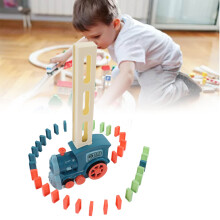 Elektrisches Zug Blocks Spielzeug - Lehrreich, Lustig, Interessant, Automatischer Bauzug für Kinder, Blau