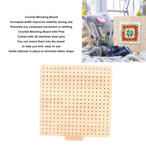 Premium Crochet Blocking Mat - 20 Stainless Pins & Needle Set Included 2