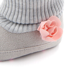 Baby-Booties Mode Grau Weiche Bequeme Baumwolle Baby Jungen Mädchen Strick Winter Warme Schneeschuhe 11cm / 4,3 Zoll, Größe 12