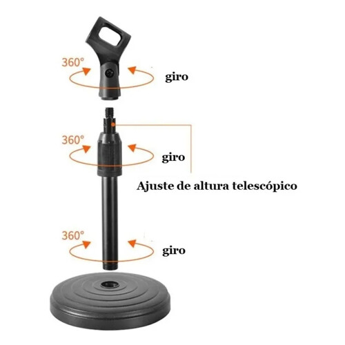 Verstellbares Mikrofonstativ universeller abnehmbarer Halter 2
