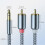 3,5-mm auf 2x RCA-Audio-Kabel, 2 m, Aluminium-Nylon 5