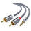 3,5-mm auf 2x RCA-Audio-Kabel, 2 m, Aluminium-Nylon 1