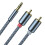 3,5-mm auf 2x RCA-Audio-Kabel, 2 m, Aluminium-Nylon 9