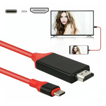 Type-C auf HDMI-Adapter 4K, 2,0 m Kabel, Schwarz