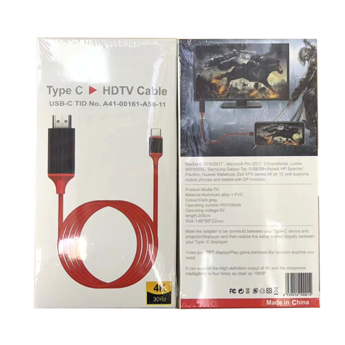 Type-C auf HDMI-Adapter 4K, 2,0 m Kabel, Schwarz 2