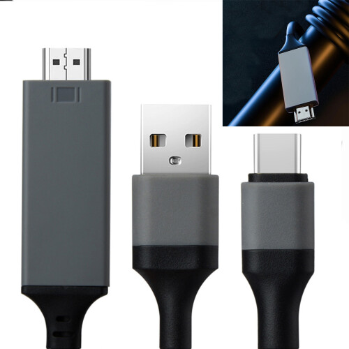 Type-C zu HDMI Adapterkabel, USB-Ladefunktion, 2 m 2