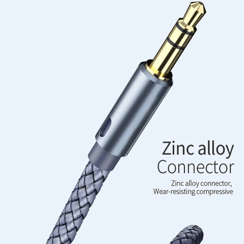 2 m dunkelgraues 3,5-mm-Klinkenkabel, beidseitig männlich, abgeschirmt. 2