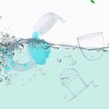 2 Stück Baby-Futter-Setzbeißer Sauger Blau-Grün Koordinationstraining Weiche Silikon-Baby-Futternapf für Zuhause