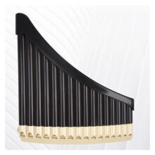 Pan Pipe 18-Wave Curved Resin, Left-Handed, 16 Tones, Black 16bk