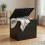 Living And Home 126L Garden Storage Box with a Padlock, Black Rattan Texture 2