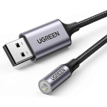 O3M UGREEN 30757 USB Sound Card Adapter to 3.5mm Audio Support Microphone p8h TRRS Headphone DAC USB