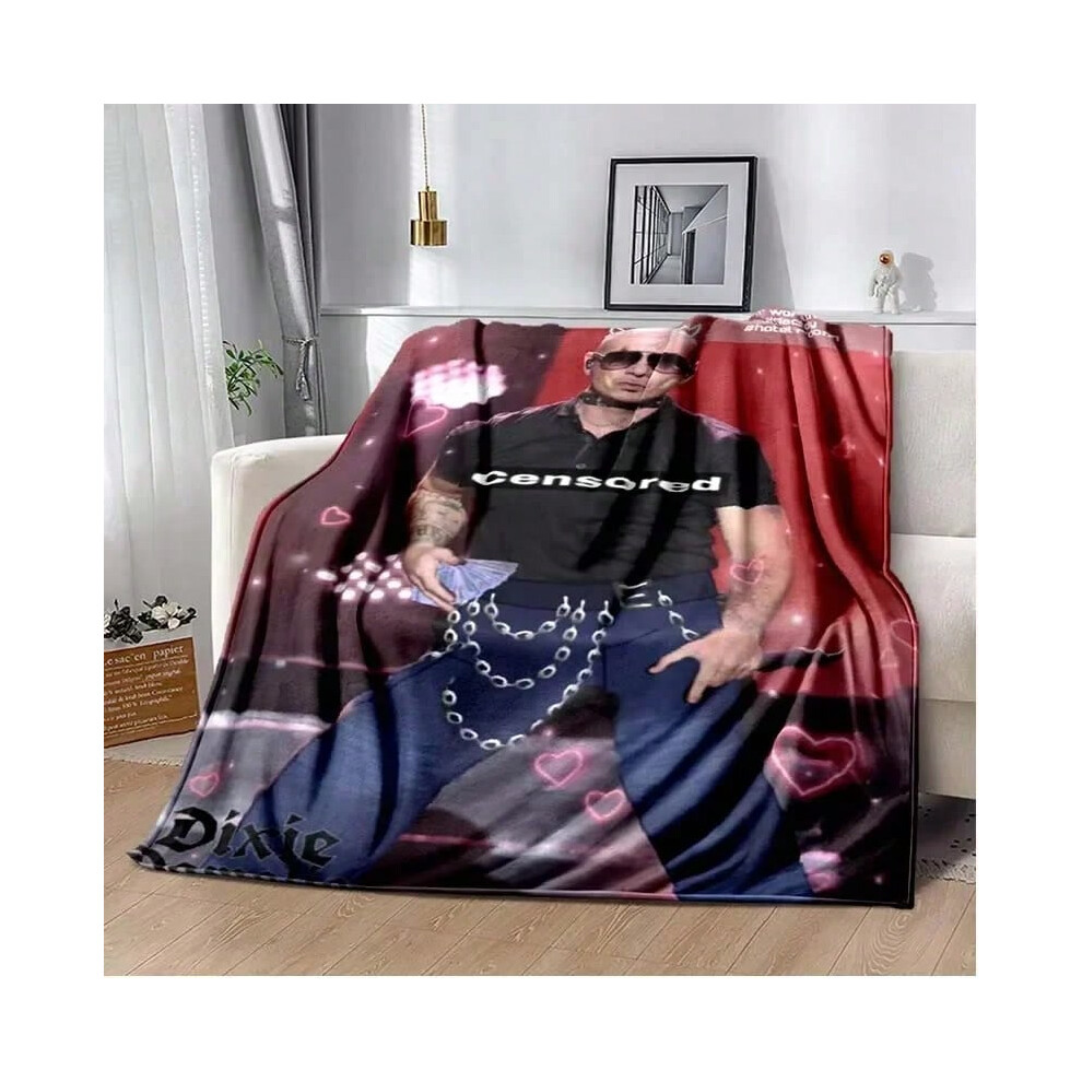 (light yellow, 75cmx100cm) Throw Blanket Mr 305 Pitbull MR Worldwide Hippie Poster Printed Flannel Grain Towel Soft Plush Sofa Bed Fluffy Blanket-image-OPC-PJH752M-NEW