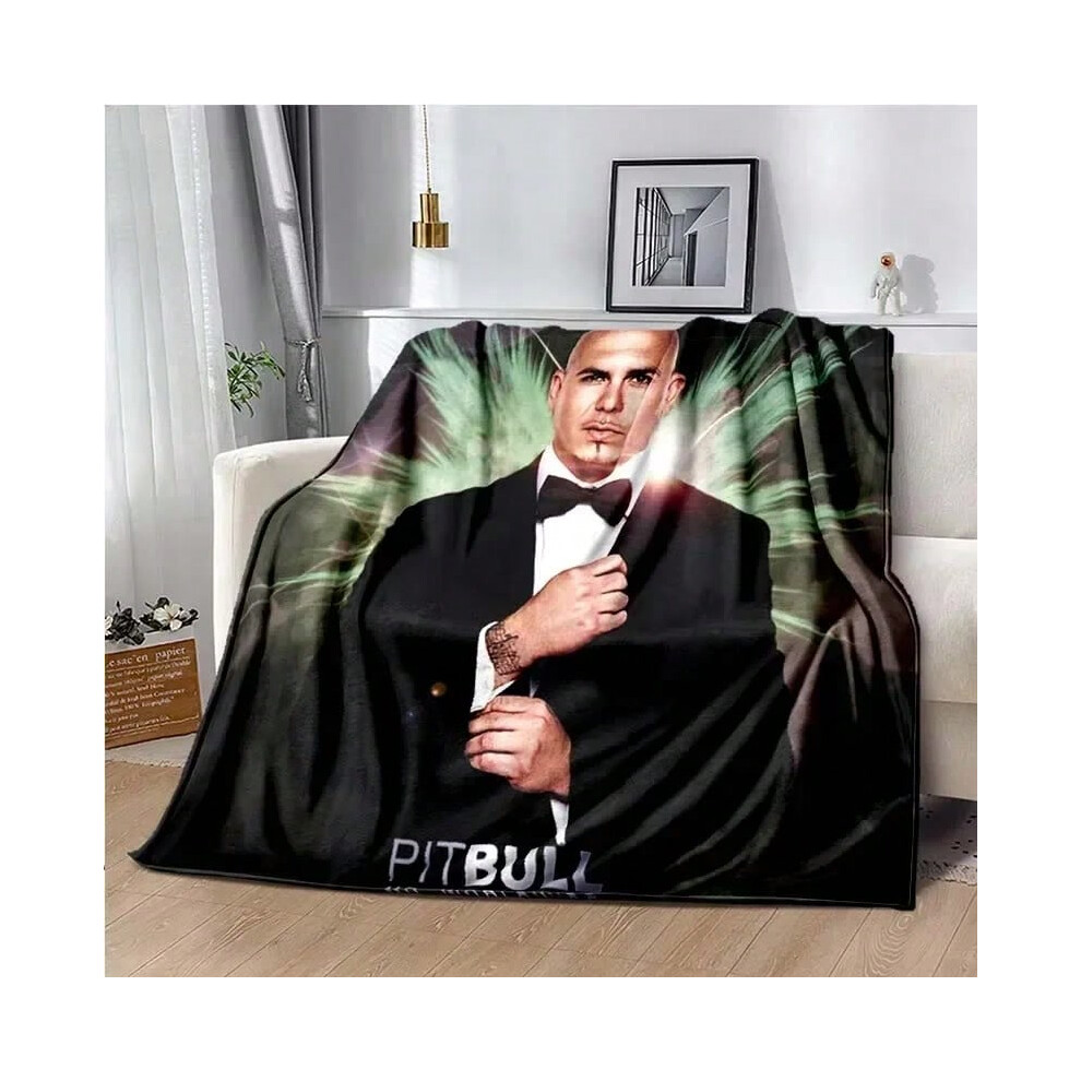 (Burgundy, 130cmx150cm) Throw Blanket Mr 305 Pitbull MR Worldwide Hippie Poster Printed Flannel Grain Towel Soft Plush Sofa Bed Fluffy Blanket-image-OPC-PJH752Y-NEW