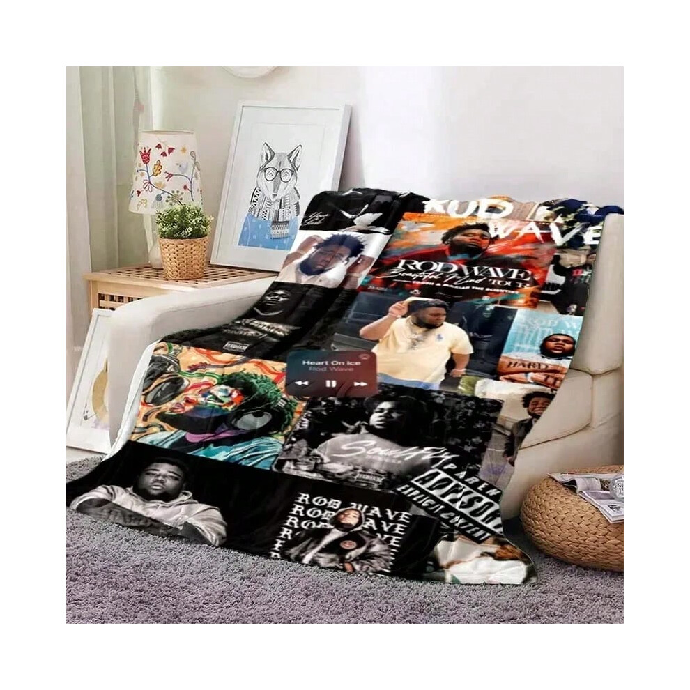 (7, 150x100CM40x60inch) Hip Hop Rapper Blanket Rod Wave Flannel Blanket Soft Warm Throw Bedroom Decor Napping Couch Sofa Bed Chair Cover for Boys Girl-image-OPC-PJH75H9-NEW