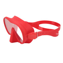 Taucherbrille Anti-Beschlag mit gehärtetem Glas für Schnorcheln Tauchmaske mit Silikonband - Faltbare Panoramasicht Schwimmbrille Rot