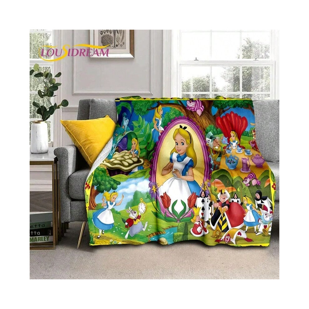 (29, 100x150cm) Cartoon Alice in Wonderland Cheshire Cat Soft Blankets,Throw Blanket Comfortable Blanket for Picnic Beds Sofa Home Bedroom Kids-image-OPC-PJH76WF-NEW