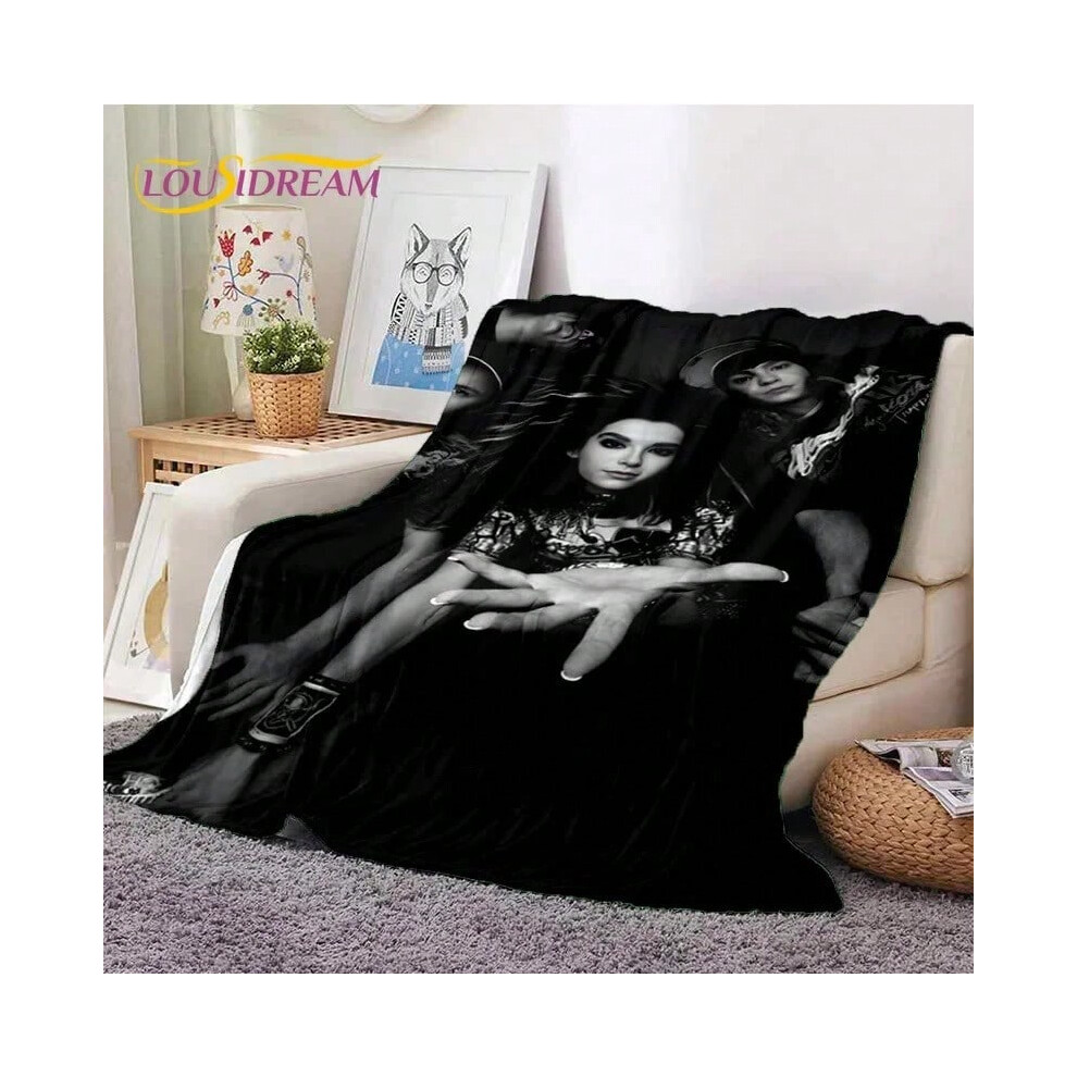 (2, 180x230cm( 70x90in )) Rock Band Tokio Hotel Bill Kaulitz Soft Flannel Blanket for Bed Bedroom Sofa Picnic,Throw Blanket for Cover Outdoor Leisure-image-OPC-PJH76X9-NEW