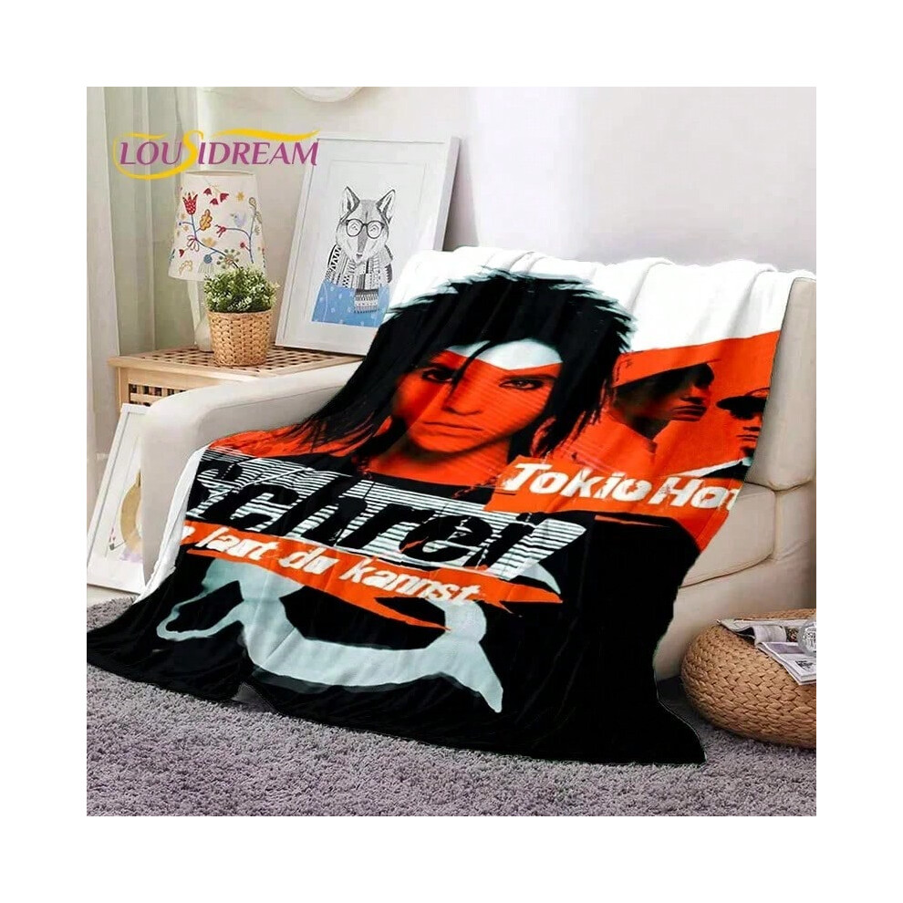 (17, 180x230cm( 70x90in )) Rock Band Tokio Hotel Bill Kaulitz Soft Flannel Blanket for Bed Bedroom Sofa Picnic,Throw Blanket for Cover Outdoor Leisure-image-OPC-PJH775K-NEW