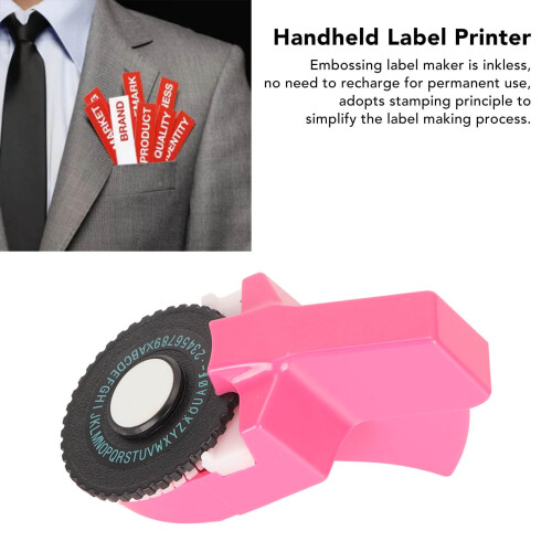 Small Pink Embossing Label Maker - Portable Handheld DIY Printer 2
