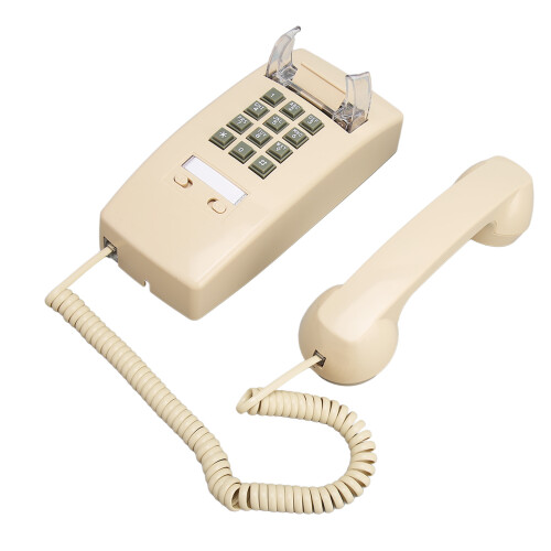 Waterproof Retro Wall Phone Beige with Volume Control for Home & Office 2
