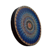 Vegan Shaman Drum With Drumstick, Moon Drum Blue For Sound Healing Spiritual Music And Meditation