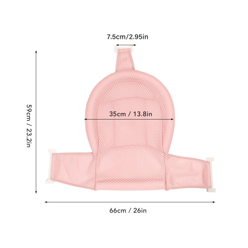 Baby Bath Support Net Pink, Soft Mesh, Approx. 7.5x35x66cm 1