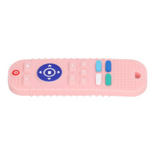 Fernbedienung-Form Beißspielzeug aus Silikon, simulation weich, Baby-TV-Fernbedienung Kauspielzeug für Kleinkinder Jungen und Mädchen, Pink