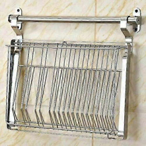 Collapsible Wall-mounted Dish Rack In Stainless Steel 2
