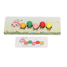 Bunte Wurmperlen aus Holz Clip-Spielzeug für Kinder – Sortieren und Zuordnen – 15-teiliges Set