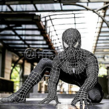 (black, 160) Tobey Maguire Spiderman Costume Black/red Raimi Spider Man Cosplay Superhero Zentai Suit Halloween Costumes For Adults/kids
