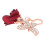 Rosenbrosche mit eingefassten Diamantsimulanten - Rosa 10