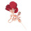 Rosenbrosche mit eingefassten Diamantsimulanten - Rosa 5