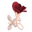 Rosenbrosche mit eingefassten Diamantsimulanten - Rosa 2