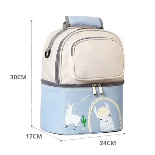 Muttermilch-Kühltasche 24x17x30cm Beige/Himmelblau 2