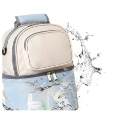 Muttermilch-Kühltasche 24x17x30cm Beige/Himmelblau