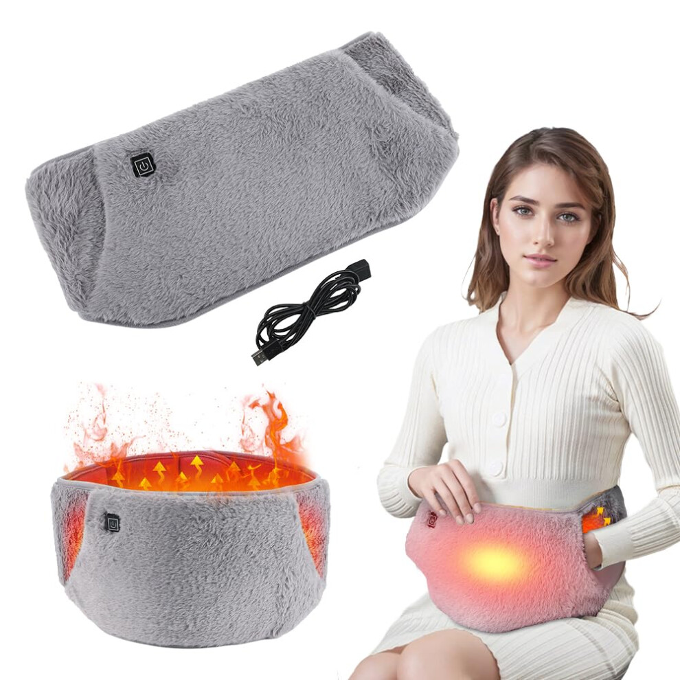 Electric Heating Belt USB Hand Warmer 3 Heat Levels 2-In-1 Heating Pad With Hand Warmer Pocket Washable Belt Belly Waist