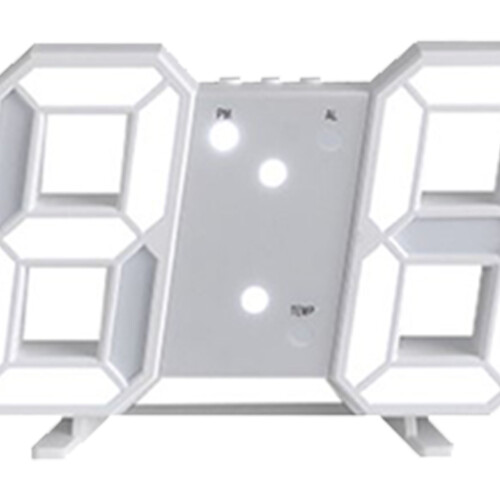 3D-LED-Uhr für Schreibtisch oder Wand weiß, 21,5  4,5  9,8 cm, 30 mAh 2