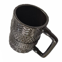 380 ml Kaffeebecher 12x9,5x10,5 cm Schwarzes Reifenmuster