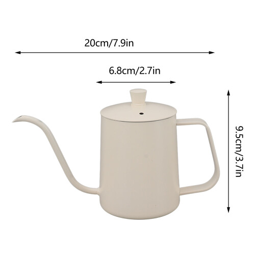Control Pour Over Coffee with 350ml White Stainless Steel Kettle 1