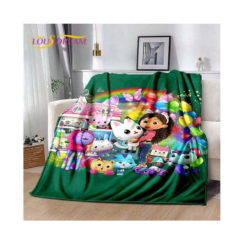 (12, 150x180cm( 59x70in )) Cartoon Cute Gabbys Dollhouse Girl Soft Blankets,Keep Warm Throw Blanket Comfortable Blanket for Picnic Beds Sofa Home Bedr-image-OPC-PJH7GMW-NEW